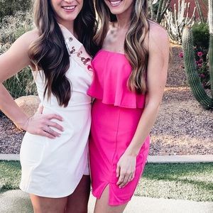 Pink Strapless Mini Dress